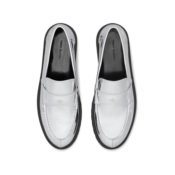 Tory Burch $348 Classic Lug Loafers Argento Sz 9 NIB! - Picture 4 of 5